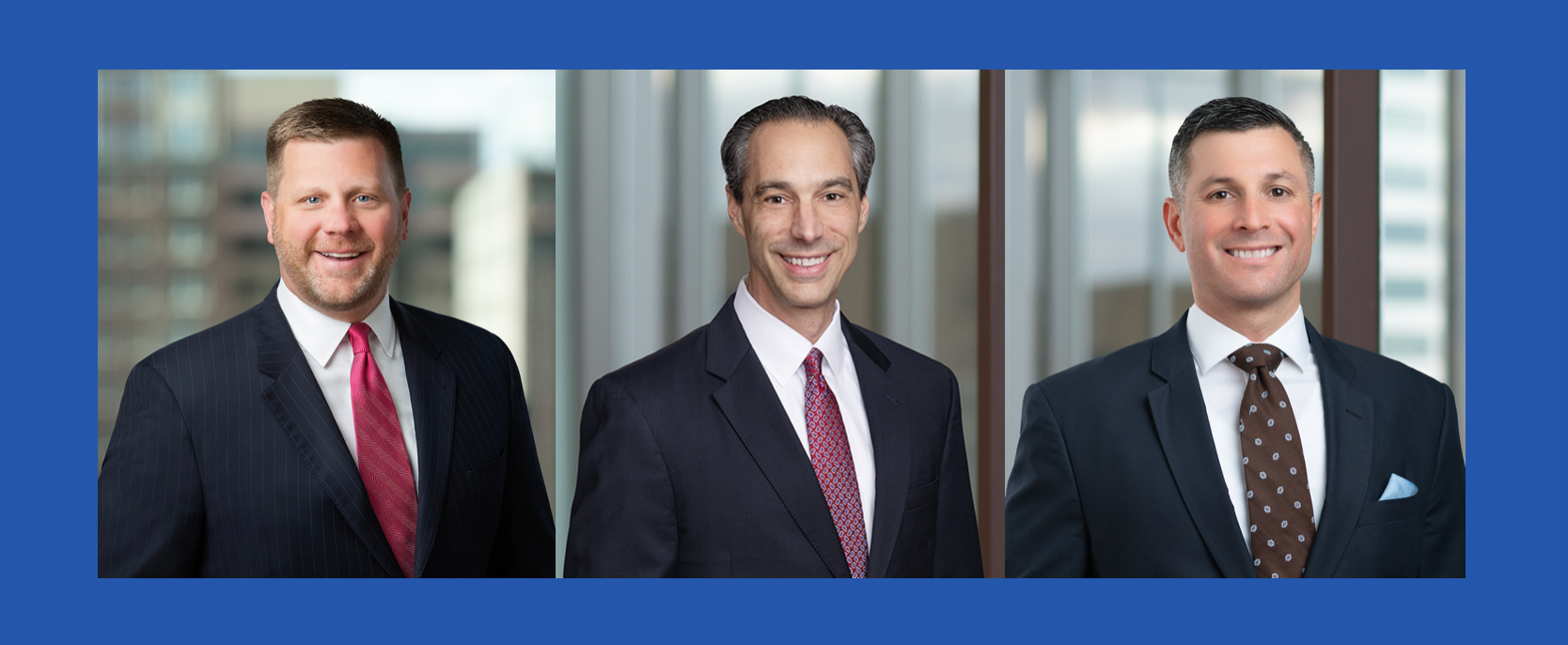 L-R: Ryan P. Walker, Jason M. Ouimet, Chris Salemme; images courtesy of Shumaker.
